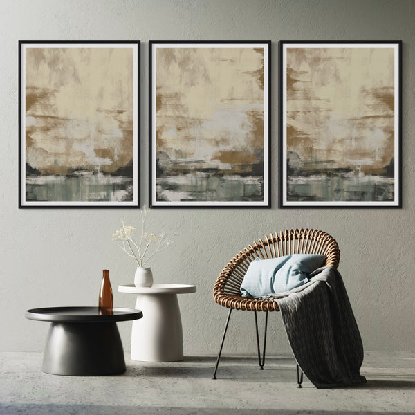 Modern Abstract Art Sage Forest - Minimalist Interior Design