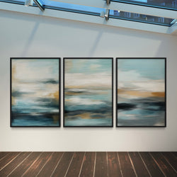 Modern Abstract Art in Blue - Minimalist Home Decor
