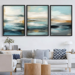 Modern Abstract Art in Blue - Minimalist Home Decor