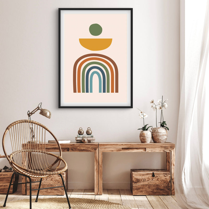 Modern Abstract Art in Boho Design - Minimalist Home Decor