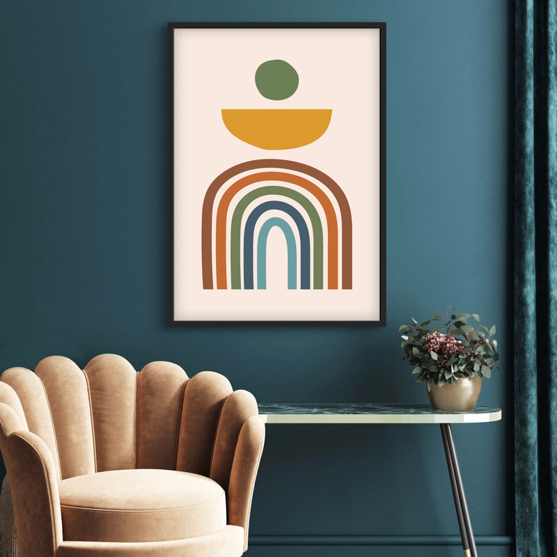 Modern Abstract Art in Boho Design - Minimalist Home Decor
