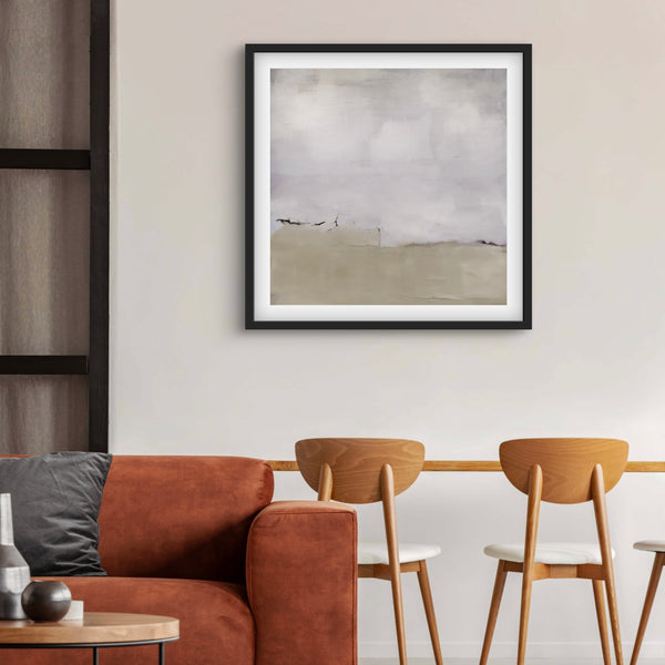 Modern Abstract Art in Silver- Minimalist Living Room Art