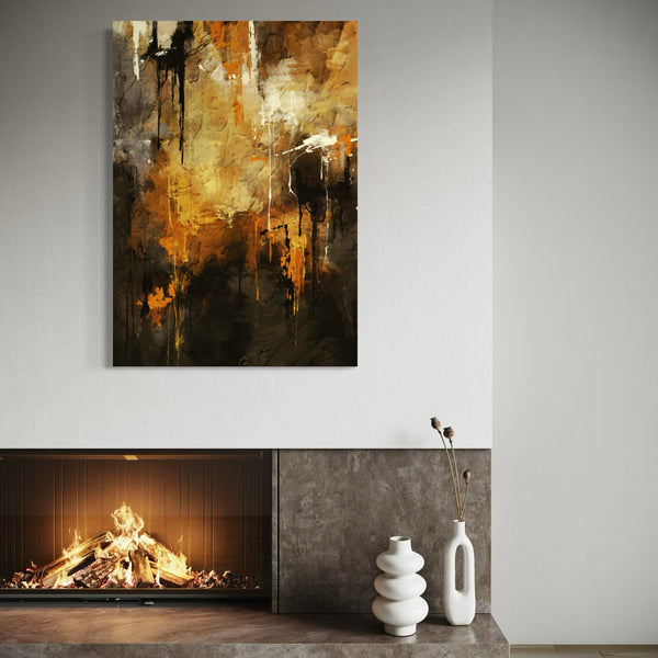 Modern Abstract Art Canvas in Orange - Minimalist Home Decor