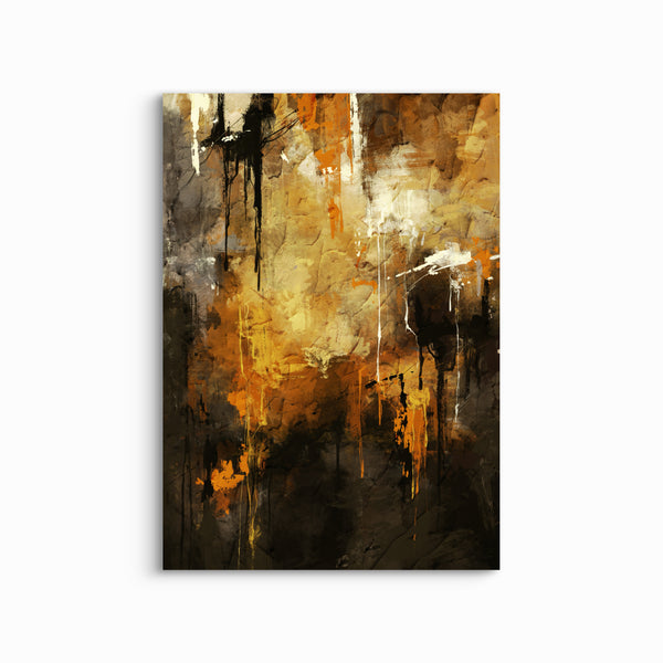 Modern Abstract Art Canvas in Orange - Minimalist Home Decor