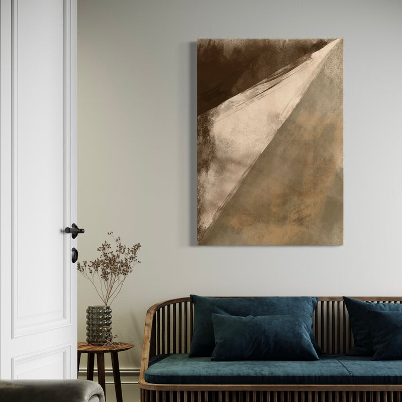 Abstract Canvas Art in Brown - Modern Living Room Wall Art