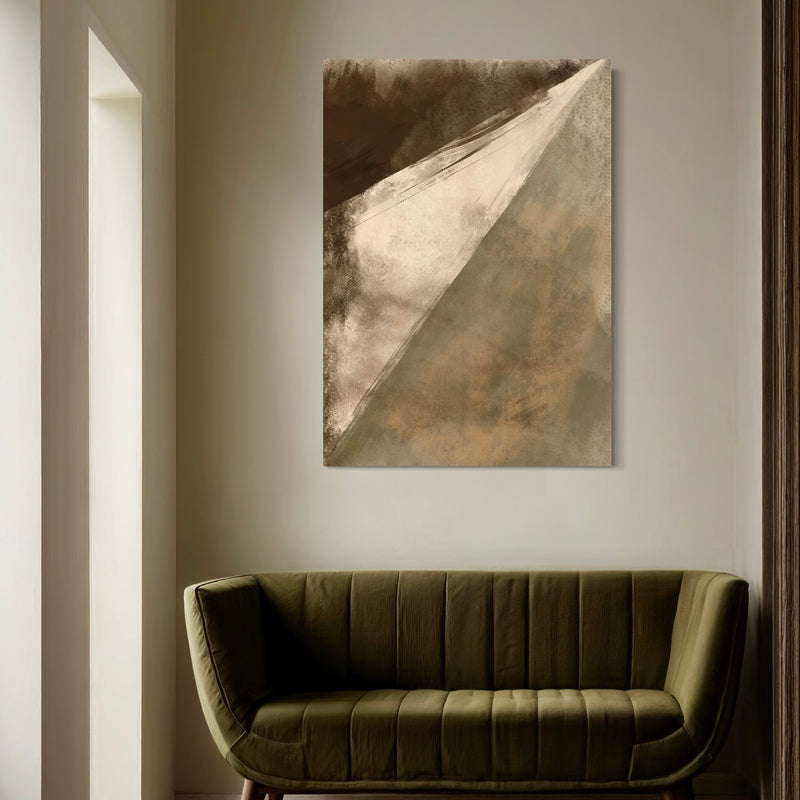 Abstract Canvas Art in Brown - Modern Living Room Wall Art