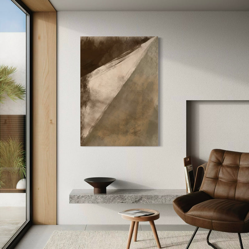 Abstract Canvas Art in Brown - Modern Living Room Wall Art