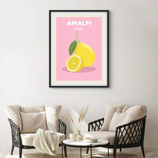 Modern Abstract Art Print in Pink-Amalfi- Interior design