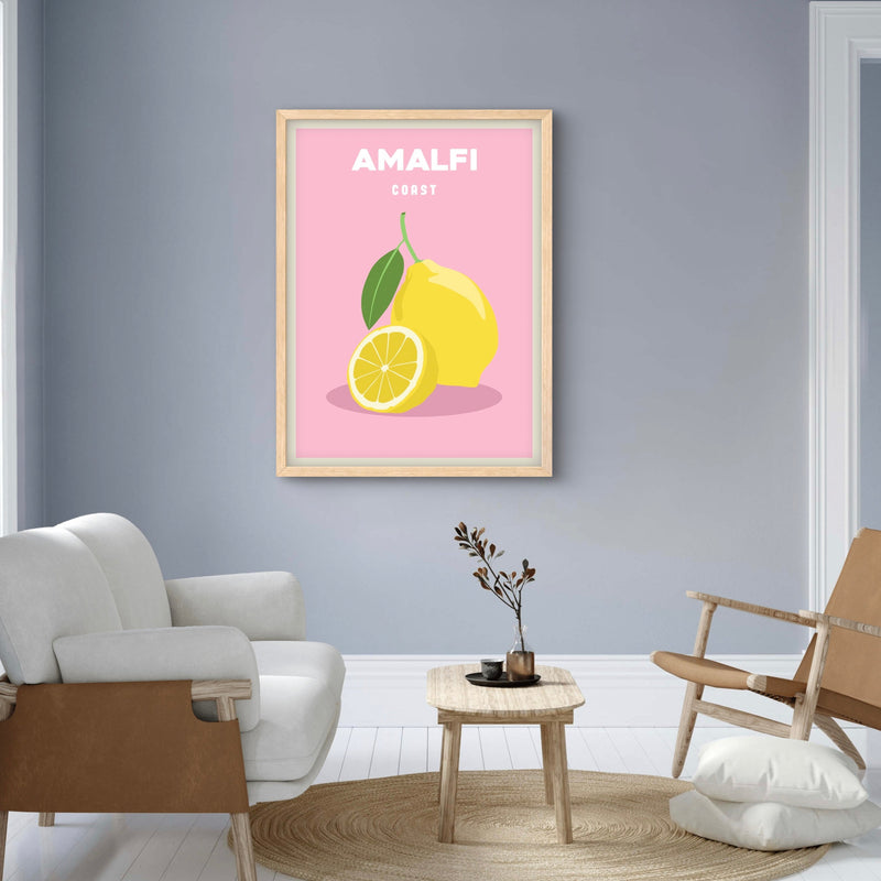 Modern Abstract Art Print in Pink-Amalfi- Interior design