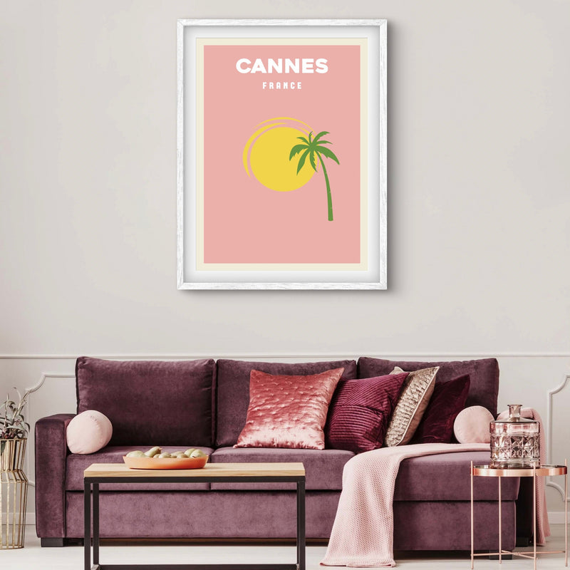 Modern Abstract Art Print in Pink-Cannes- Interior design