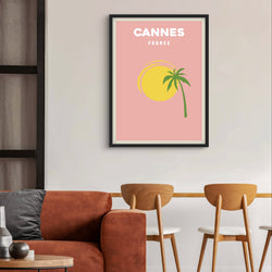 Modern Abstract Art Print in Pink-Cannes- Interior design