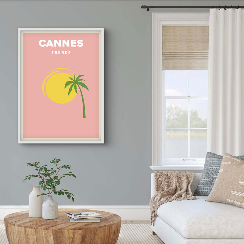 Modern Abstract Art Print in Pink-Cannes- Interior design