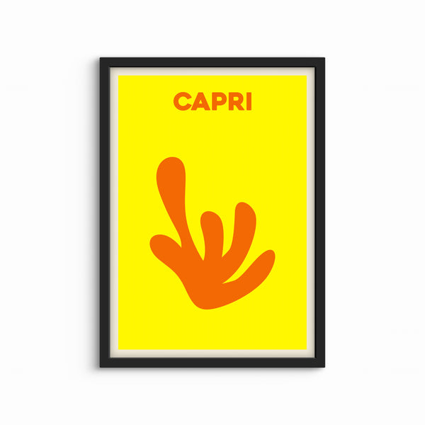 Modern Abstract Art Print in Yellow - Capri - Interior design
