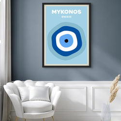 Modern Abstract Art Print in Blue-Mykonos- Interior design