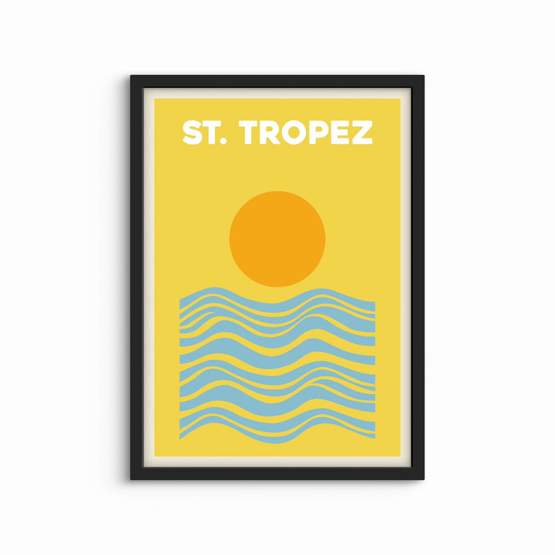 Modern Abstract Art Print in Yellow-St.Tropez- Interior design