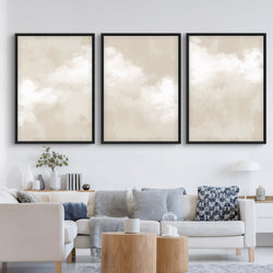 Abstract Canvas Minimalist Art in Nude and Cream -  Modern Art Print