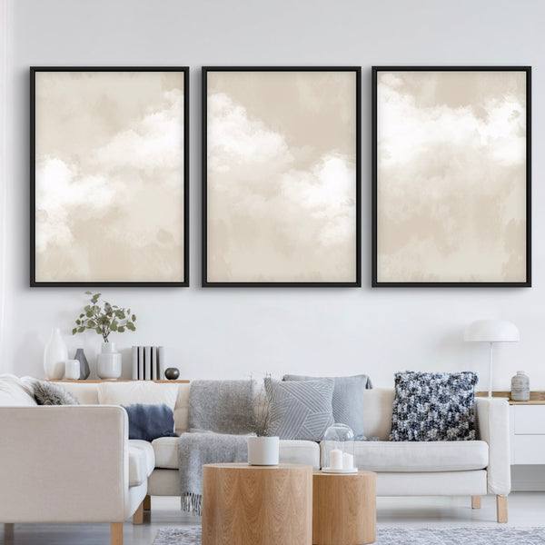 Abstract Canvas Minimalist Art in Nude and Cream -  Modern Art Print