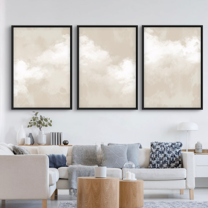 Abstract Canvas Minimalist Art in Nude and Cream -  Modern Art Print