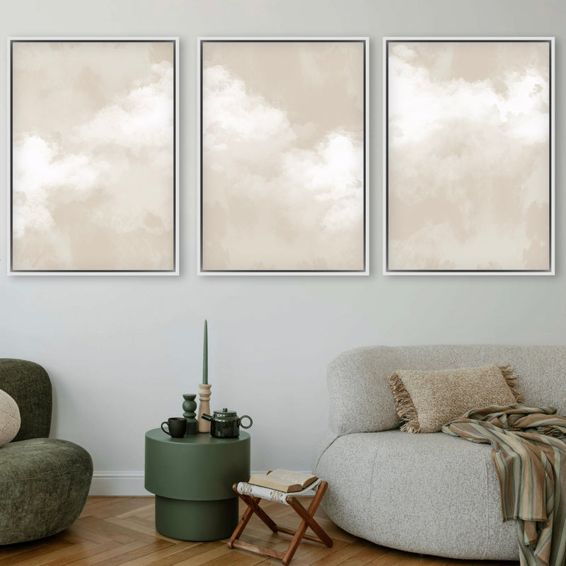 Abstract Canvas Minimalist Art in Nude and Cream -  Modern Art Print