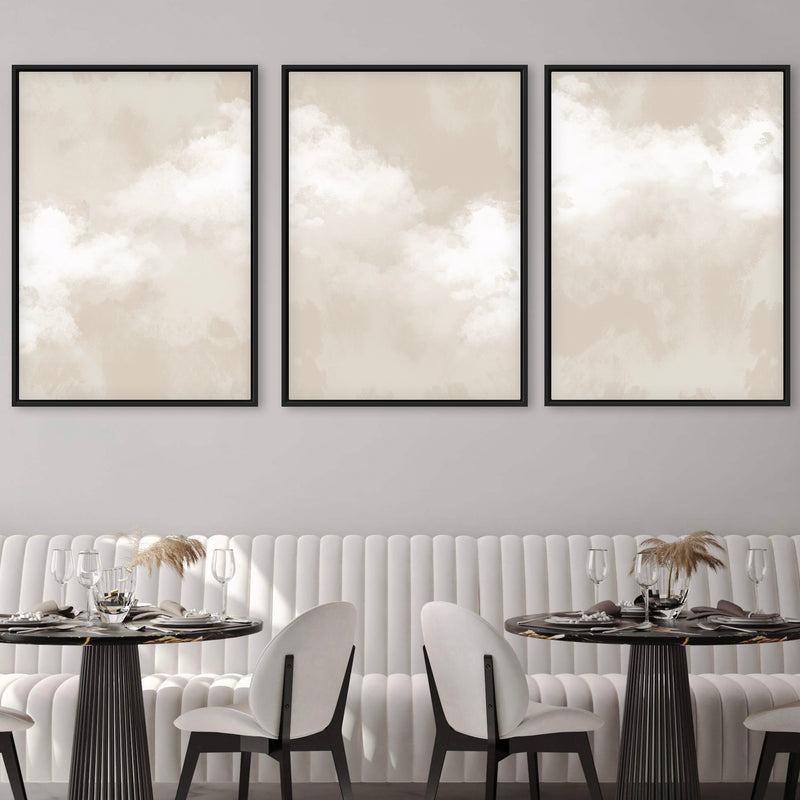 Abstract Canvas Minimalist Art in Nude and Cream -  Modern Art Print