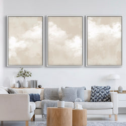 Abstract Canvas Minimalist Art in Nude and Cream -  Modern Art Print