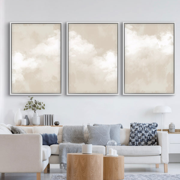Abstract Canvas Minimalist Art in Nude and Cream -  Modern Art Print
