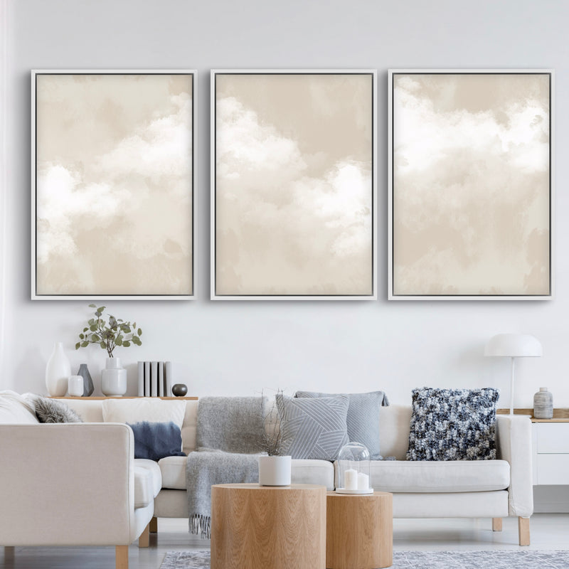 Abstract Canvas Minimalist Art in Nude and Cream -  Modern Art Print