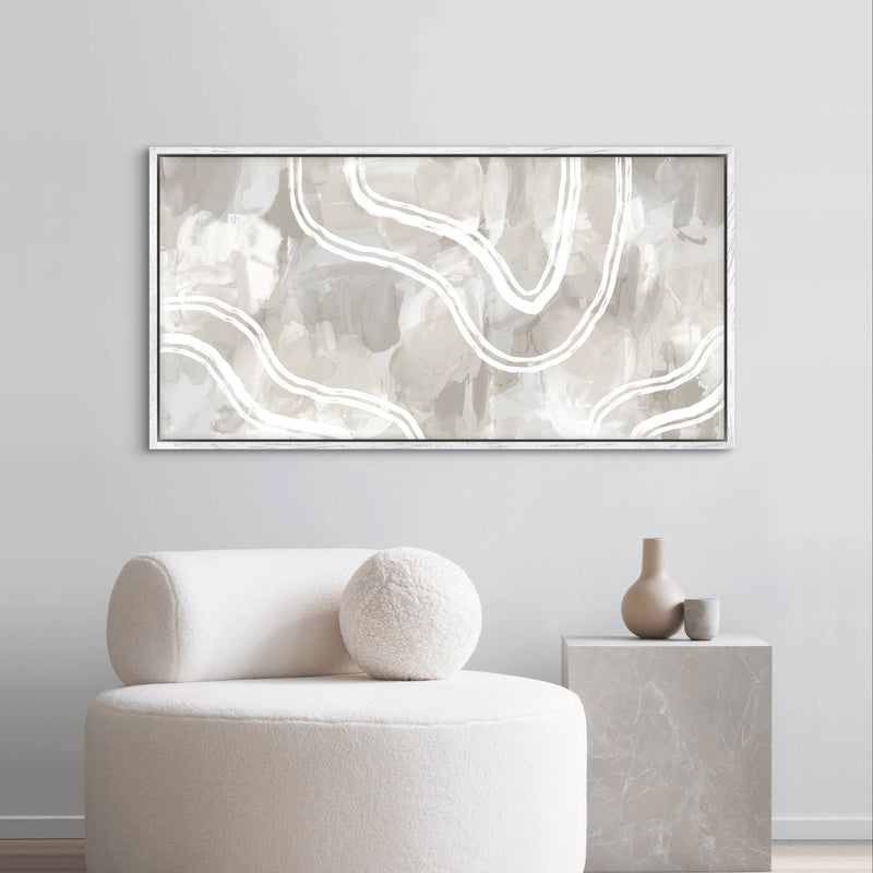 Elegant Modern Framed Canvas Wall Decor with Decorative Living Room Accents