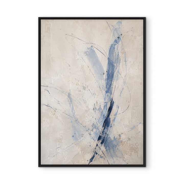 Atelier Lines blue gesture abstract portrait framed canvas front view