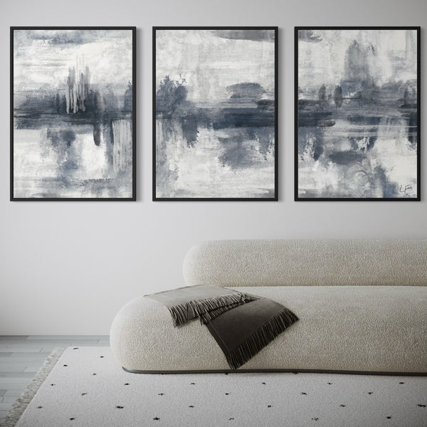 Modern Minimal Style Wall Art Styled With A Cream Bouclé Sofa, Neutral Fringe Throw, Light Gray Flooring, And A Soft Patterned Area Rug. Perfect For A Contemporary Living Room.