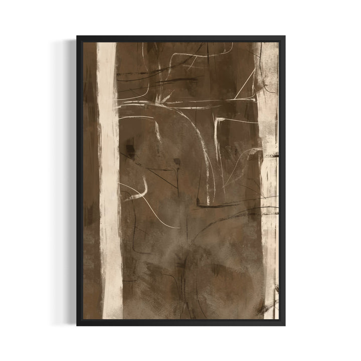 Modern Abstract Wall Art Decor Style With Earthy Textured Strokes And Soft Neutral Tones. Perfect For A Contemporary Living Room.