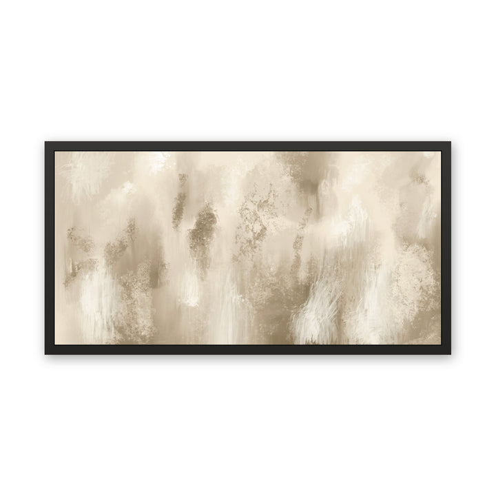 Champagne Mist abstract canvas, black frame, front view