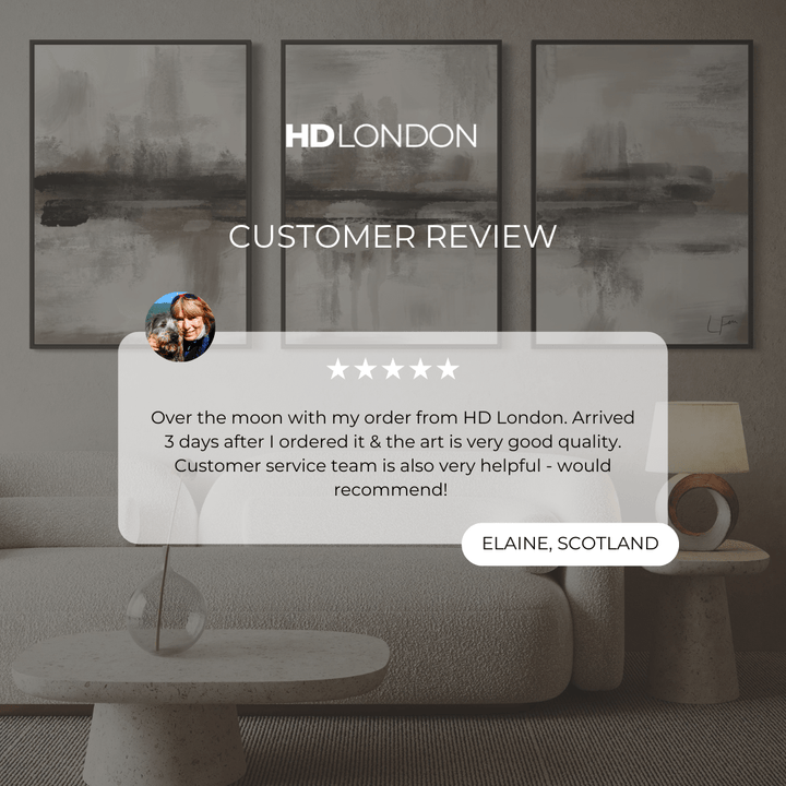 Customer Review For Elegant Home Decor Wall Art Styled With A Curved Cream Bouclé Sofa, Organic Stone Coffee Table, Sculptural Side Lamp, And A Neutral Textured Rug. Perfect For A Cozy Contemporary Living Room.