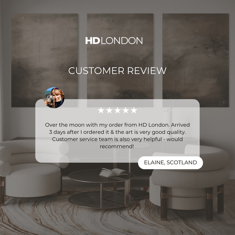 Client Review For Elegant Modern Home Interior Wall Art Styled With Curved Cream Lounge Chairs, Black Console, And Marble Accent Tables. Perfect For A Modern Luxury Living Room.
