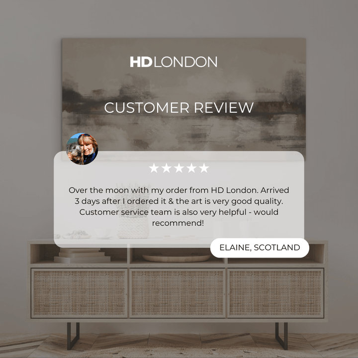 Client Review For Elegant Cozy Abstract Art Canvas Wall Decor Styled With A Natural Wood Console, Woven Baskets, And Soft Neutral Decor. Perfect For A Modern Minimalist Entryway.