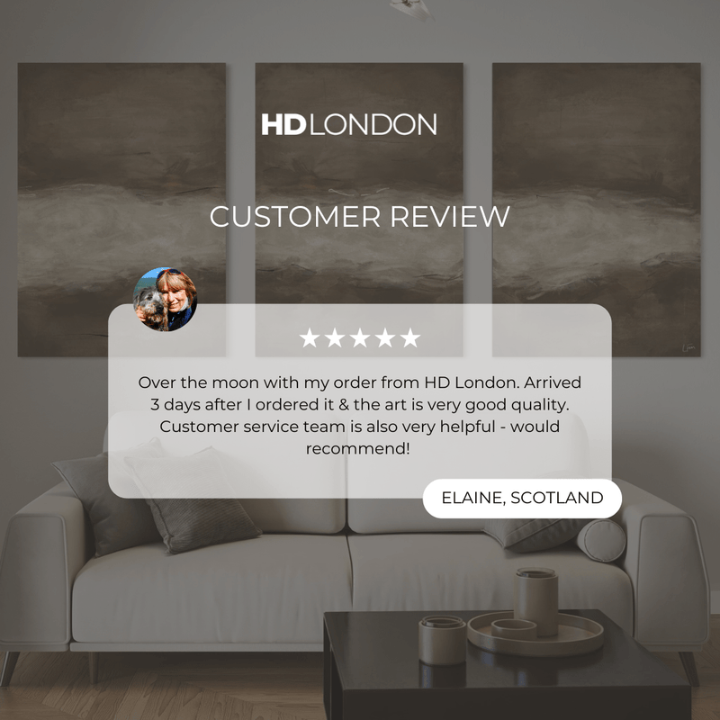 Client Review For Minimalist Abstract Wall Art Decor Styled With A Cream Sofa, Neutral Throw Pillows, And A Minimal Black Coffee Table. Perfect For A Contemporary Living Room.