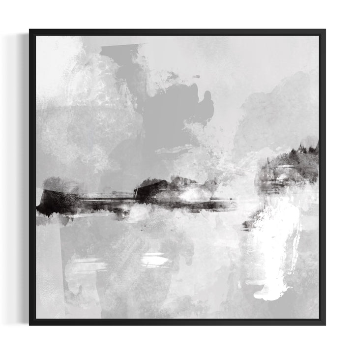 Gray Neutral Abstract Art Print Wall Decor With White Wall Background