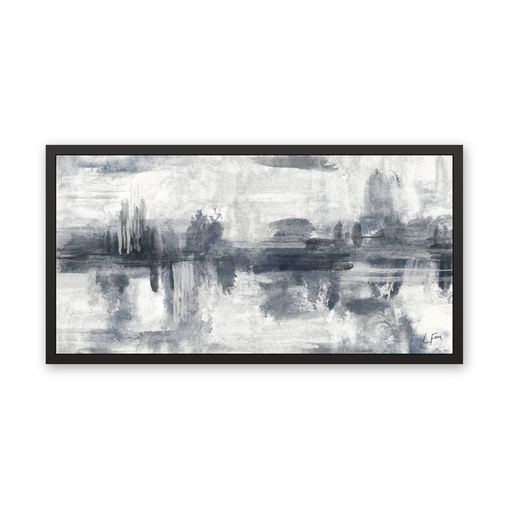 Marbella abstract framed canvas, black frame, front view