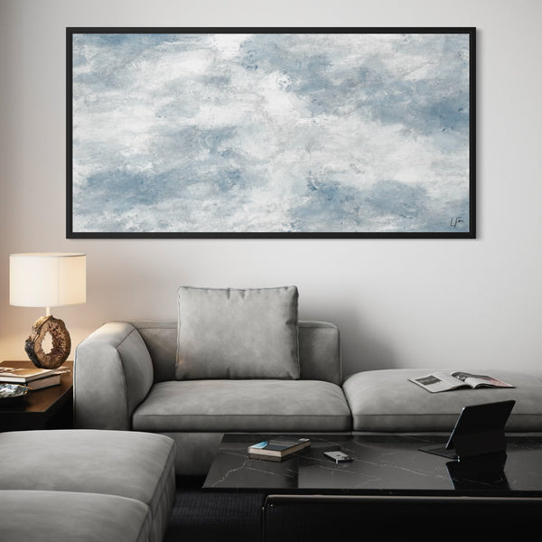 Elegant Abstract Art Modern Wall Decor Styled With A Gray Modern Sectional Sofa, Black Marble Coffee Table, And Minimal Accents. Perfect For A Contemporary Living Room.