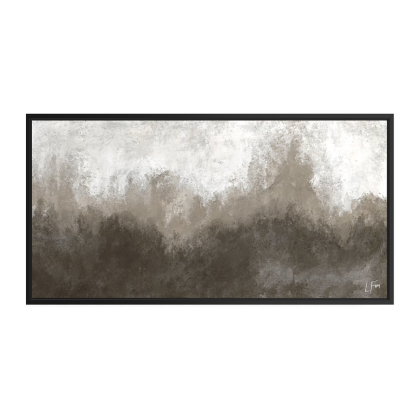 Modern Abstract Framed Canvas Wall Art With White Wall Background
