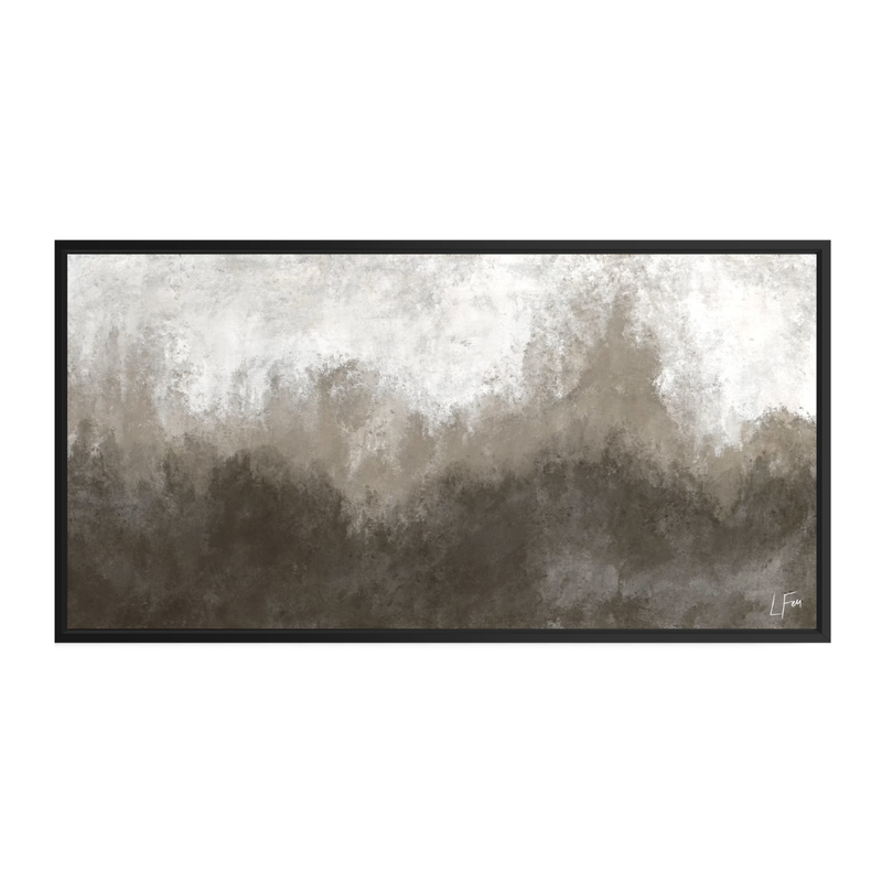 Modern Abstract Framed Canvas Wall Art With White Wall Background