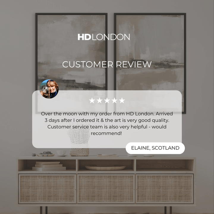 Client Review For Modern Minimal Wall Art Styled With A Light Wood Console, Woven Basket, Lavender Arrangement, And Ceramic Accents. Perfect For A Calm Minimalist Living Room Or Entryway.