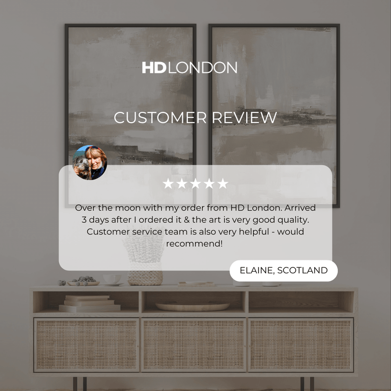 Client Review For Modern Minimal Wall Art Styled With A Light Wood Console, Woven Basket, Lavender Arrangement, And Ceramic Accents. Perfect For A Calm Minimalist Living Room Or Entryway.