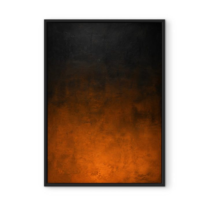 Nocturne Ember black and burnished orange portrait canvas
