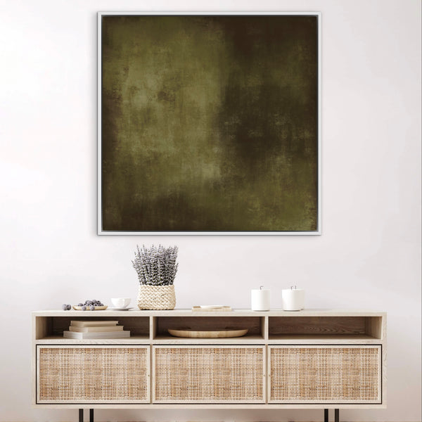 Minimalist Abstract Wall Art Decor Styled With A Natural Cane Console, Neutral Ceramics, And Soft Organic Decor. Perfect For A Contemporary Living Room.