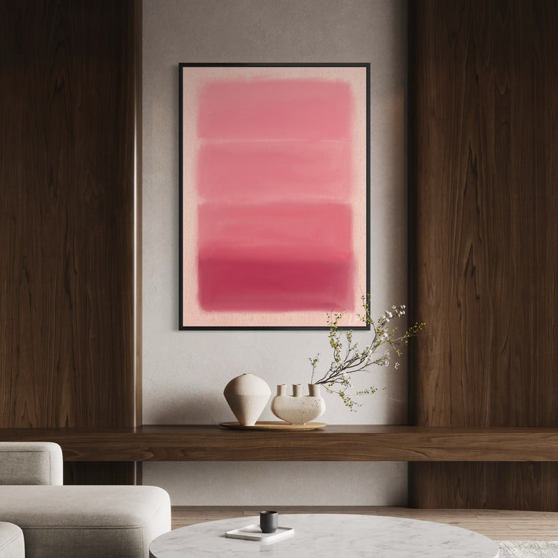 Modern Contemporary Wall Art Style Styled With Rich Wood Paneling, Ceramic Sculptural Vases, And A Marble Coffee Table. Perfect For A Warm Modern Living Room.