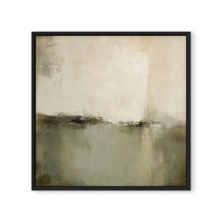 Sage Division cream and sage square abstract framed canvas artwork