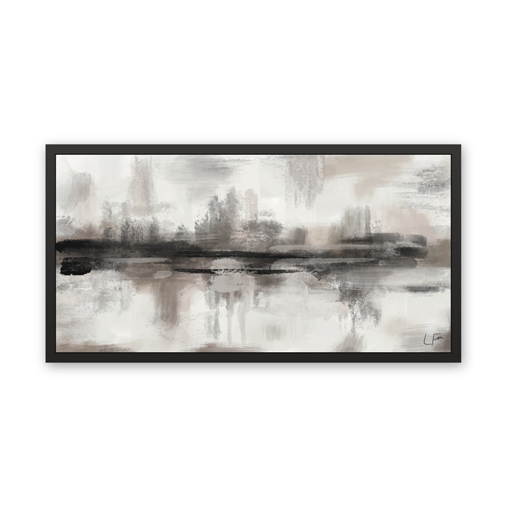 Salzburg abstract framed canvas, black frame, front view