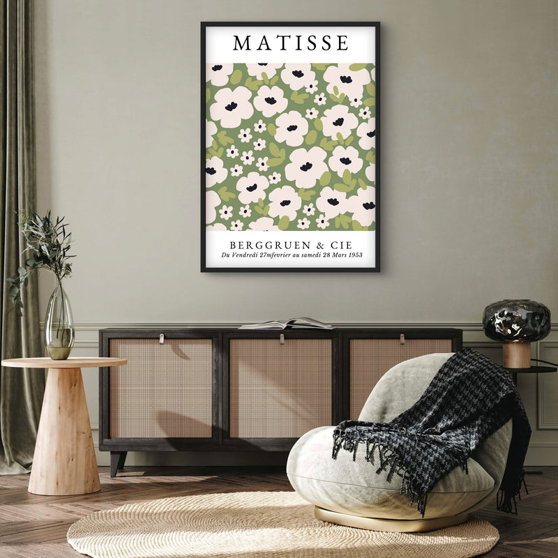 Modern Abstract Art in Matisse Flowerbed - Minimalist Home Decor