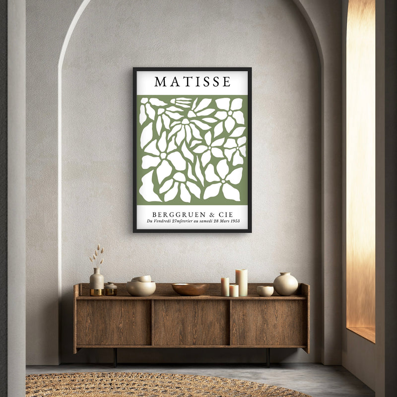 Modern Abstract Art  in Matisse Green - Minimalist Home Decor
